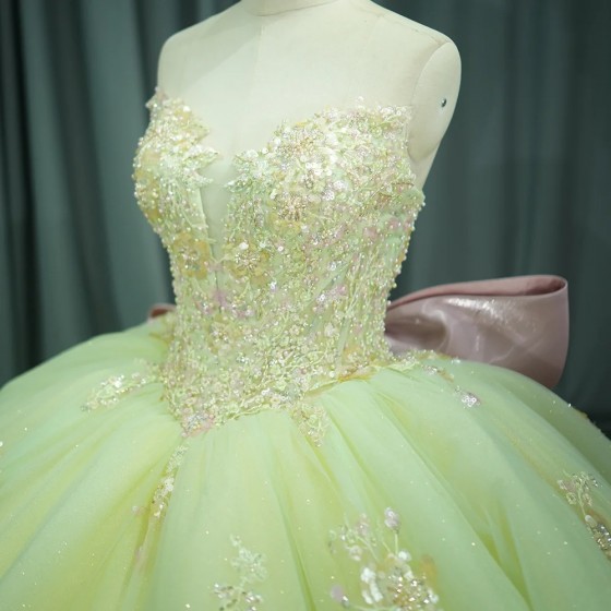Factory Wholesale Quinceanera Dresses Ball Gown With Strapless Floral Beaded Mexican Sweet 16 Dresses 15 Anos vestidos 15 anos