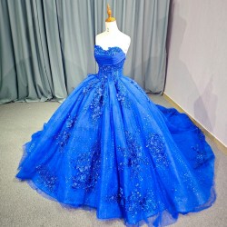 Flower Girl Dresses Red Lace Appliques Ruffles Floral Princess Pageant Gown Tulle Strapless Ball Gown Quinceanera Dresses