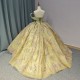 Glitter Gold Crystal Beading Ball Gown Quinceanera Dresses Strapless Perfect Sequined Lace Up Vestidos De 15 Anos