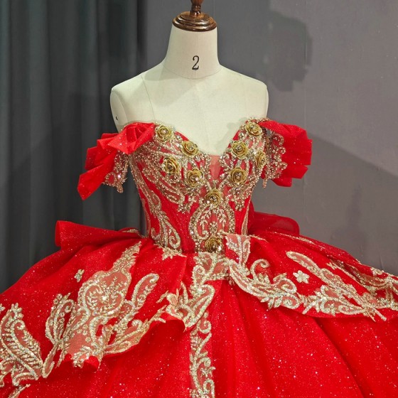 Glitter Quinceanera Dress Ball Gown Lace Applique V-neck Beading Sequins Spaghetti Corset Sweet 16 Vestido De 15 Anos