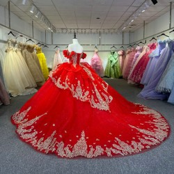 Glitter Red Quinceanera Dress Ball Gown Lace Applique V-neck Beading Sequins Spaghetti Corset Sweet 16 Vestido De 15 Anos