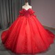 Glittering Crystals Beaded Long Sleeves Quinceanera Dresses Ball Gown Floral Applique Sequins 15 Years Birthday Princess Party