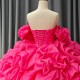 Glittering Pink Princess Quinceanera Dresses Bow Off -Shoulder Lace Up Floor Length Birthday Party vestido de 15 quinceanera 