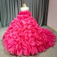 Glittering Pink Princess Quinceanera Dresses Bow Off -Shoulder Lace Up Floor Length Birthday Party vestido de 15 quinceanera 