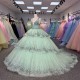Green 2025 Quinceanera Dress Sweet 15 Evening Dress Crystal Sleeveless Ball Gown Beading Vestidos De Xv Anos