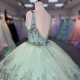 Green 2025 Quinceanera Dress Sweet 15 Evening Dress Crystal Sleeveless Ball Gown Beading Vestidos De Xv Anos