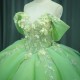 Green Ball Gown Quinceanera Dresses Shiny Appliques Bridal Gown Party Bow Floor-length Bride Dresses vestidos de quinceanera