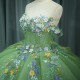 Green Quinceanera Dress Sweet 15 Evening Dress Crystal Sleeveless Ball Gown Beading Vestido De Quinceanera