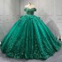 Green Quinceanera Dress Sweet 15 Evening Dress Crystal Sleeveless Ball Gown Beading Vestido De Quinceanera
