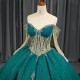 Jancember 2024 New Classic Quinceanera Dresses Long Sleeves Crystal With Flowers Princess Ball Gowns vestido de 15 anos