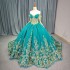 Jancember 2024 New Classic Quinceanera Dresses Long Sleeves Crystal With Flowers Princess Ball Gowns vestido de 15 anos