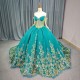 Jancember 2024 New Classic Quinceanera Dresses Long Sleeves Crystal With Flowers Princess Ball Gowns vestido de 15 anos