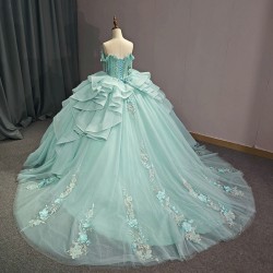 Jancember Quinceanera Dress 2024 Princess Birthday Party Gown Gift Long Puffy Skirt Off Shoulde Formal Tassel vestidos 15 anos