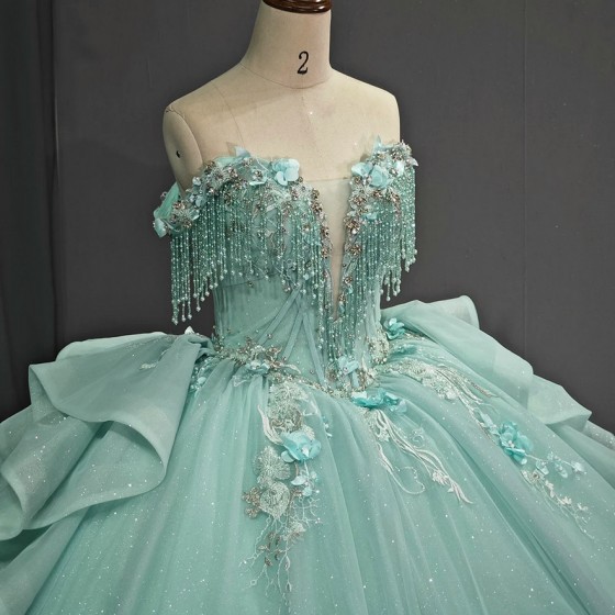 Jancember Quinceanera Dress 2024 Princess Birthday Party Gown Gift Long Puffy Skirt Off Shoulde Formal Tassel vestidos 15 anos