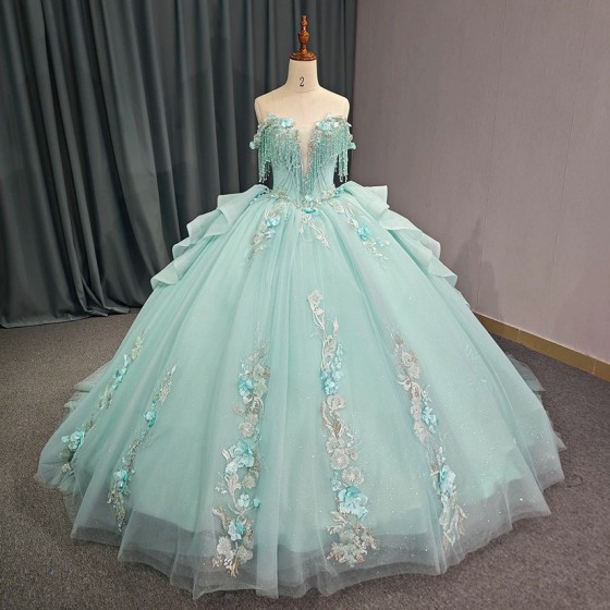 Jancember Quinceanera Dress 2024 Princess Birthday Party Gown Gift Long Puffy Skirt Off Shoulde Formal Tassel vestidos 15 anos