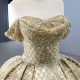 Jancember Superfine Romantic Quinceanera Dresses Ball Gown Sweetheart Short Sleeves Pleat Beading Quinceanera