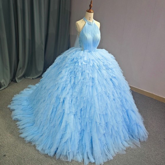 Lace Blue Customized Quinceanera Dresses for Teens Lacing up Surprise Price Tulle Diamond Vestido De 15 Made to Order