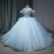 Light Blue Girls Quinceanera Dresses Lace Sweetheart Beading Tulle Ball Gown Birthday Party Sweet 16 Vestidos vestidos 15 anos