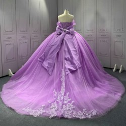 Lilac Quinceanera Dress Sweet 15 Evening Dress Crystal Sleeveless Ball Gown Beading Vestido De Quinceanera