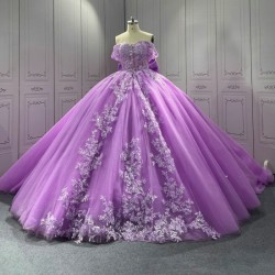 Lilac Quinceanera Dress Sweet 15 Evening Dress Crystal Sleeveless Ball Gown Beading Vestido De Quinceanera