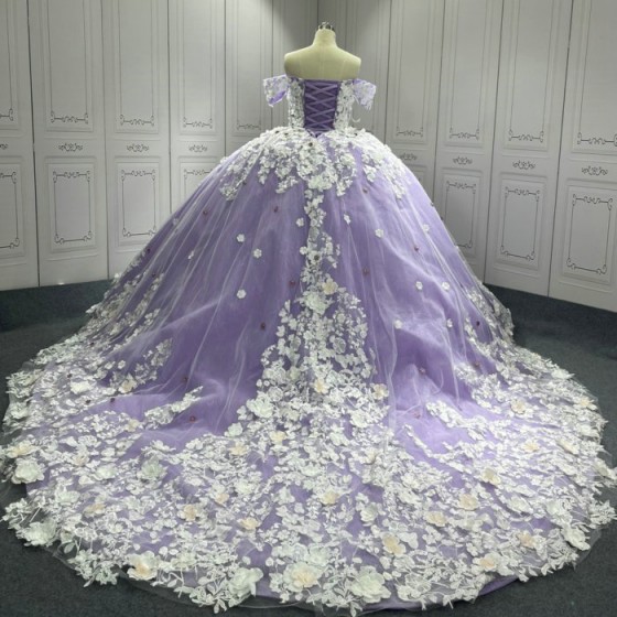 Lilac Quinceanera Dress Sweet 15 Evening Dress Crystal Sleeveless Ball Gown Beading Vestido De Quinceanera
