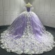 Lilac Quinceanera Dress Sweet 15 Evening Dress Crystal Sleeveless Ball Gown Beading Vestido De Quinceanera
