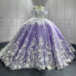 Lilac Quinceanera Dress Sweet 15 Evening Dress Crystal Sleeveless Ball Gown Beading Vestido De Quinceanera