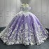Lilac Quinceanera Dress Sweet 15 Evening Dress Crystal Sleeveless Ball Gown Beading Vestido De Quinceanera