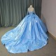 Luxury Blue Celebrity Evening Dresses for Girl Beads Party Prom Gowns Gala Special Events Dress 2024 Quinceanera Dresses