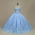Luxury Elegance Blue Lace Ball Gown Quinceanera Dresses Lace Up With Sequins Sweet 16 Dress vestidos de 15 anos quinceaneras