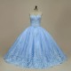 Luxury Elegance Blue Lace Ball Gown Quinceanera Dresses Lace Up With Sequins Sweet 16 Dress vestidos de 15 anos quinceaneras