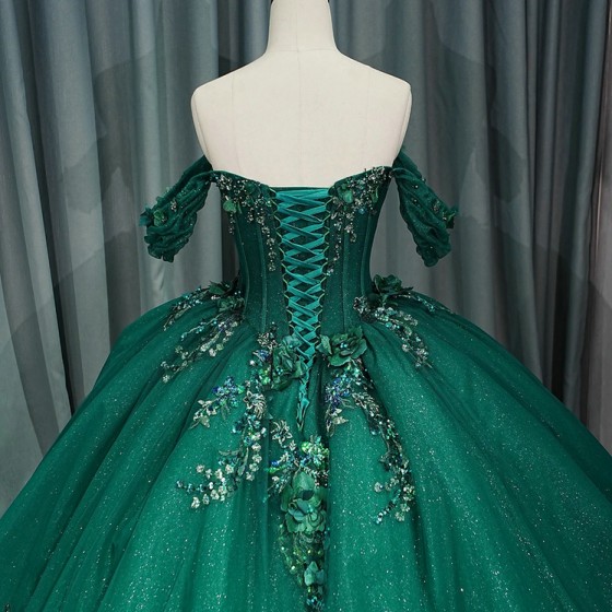 Luxury Green Organza Quinceanera Dress 2024 Dresses Ball Gown Prom Dress Sweet 15 Dresses Party Gown vestido de 15 anos