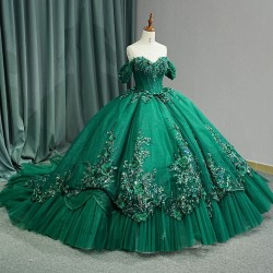 Luxury Green Organza Quinceanera Dress 2024 Dresses Ball Gown Prom Dress Sweet 15 Dresses Party Gown vestido de 15 anos