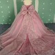Luxury Quinceanera Dresses Bow New Lace Spaghetti Straps Beaded Party Prom Ball Gown Vintage vestido de 15 quinceanera