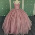 Luxury Quinceanera Dresses Bow New Lace Spaghetti Straps Beaded Party Prom Ball Gown Vintage vestido de 15 quinceanera