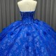 Luxury Sequins Ball Gown Blue Quinceanera Dresses Sleeveless Sweetheart Beaded Princess Evening Gowns vestido de quinceanera