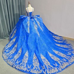 Luxury Spaghetti Straps Shiny Quinceanera Dresses Beads Ball Gown Tulle Sweet 16 Dress Ball Gown Lace Up vestidos de quinceanera