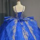 Luxury Spaghetti Straps Shiny Quinceanera Dresses Beads Ball Gown Tulle Sweet 16 Dress Ball Gown Lace Up vestidos de quinceanera