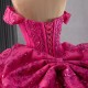 Mexican Factory Wholesale Pink 2024 Quinceanera Dress Lace Up Sweet 15 16 Ball Gown Bow Scoop Beaded Corset Vestidos De 15 Anos