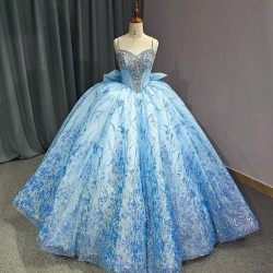 Navy Blue Princess Beading Lace Quinceanera Dress for Wedding Sweep Train Ball Gown Bow vestidos de 15 quinceanera
