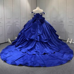 Navy Blue Quinceanera Dress Sweet 15 Evening Dress Crystal Sleeveless Ball Gown Beading Vestido De Quinceanera