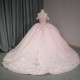 Pink 2025 Quinceanera Dresses Lace Appliques Beading Scoop Cap Sleeve Novelty Customized Ball Gowns Vestidos De 15 Anos