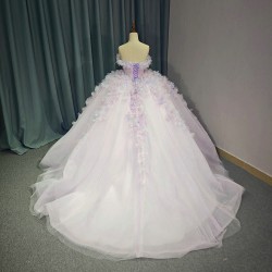 Pink Lace Quinceanera Dresses Puffy Ball Gown Strapless Birthday Lace Up Sweet 15 16 Dress vestido 15 anos quinceanera