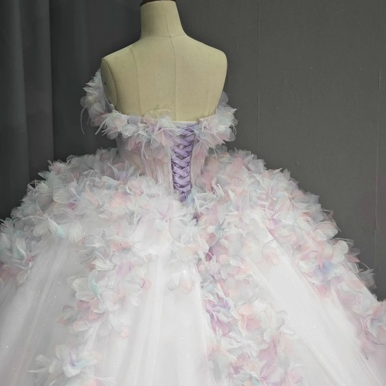 Pink Lace Quinceanera Dresses Puffy Ball Gown Strapless Birthday Lace Up Sweet 15 16 Dress vestido 15 anos quinceanera