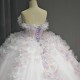 Pink Lace Quinceanera Dresses Puffy Ball Gown Strapless Birthday Lace Up Sweet 15 16 Dress vestido 15 anos quinceanera