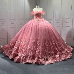 Pink Quinceanera Dress Sweet 15 Evening Dress Crystal Sleeveless Ball Gown Beading Vestido De Quinceanera