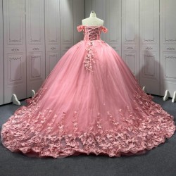Pink Quinceanera Dress Sweet 15 Evening Dress Crystal Sleeveless Ball Gown Beading Vestido De Quinceanera