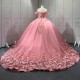 Pink Quinceanera Dress Sweet 15 Evening Dress Crystal Sleeveless Ball Gown Beading Vestido De Quinceanera