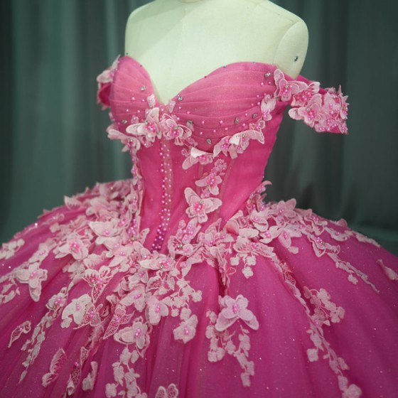 Pink Quinceanera Dress Sweet 15 Evening Dress Crystal Sleeveless Ball Gown Beading Vestido De Quinceanera