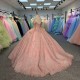 Pink Quinceanera Dress Sweet 15 Evening Dress Crystal Sleeveless Ball Gown Beading Vestidos De 15 Anos
